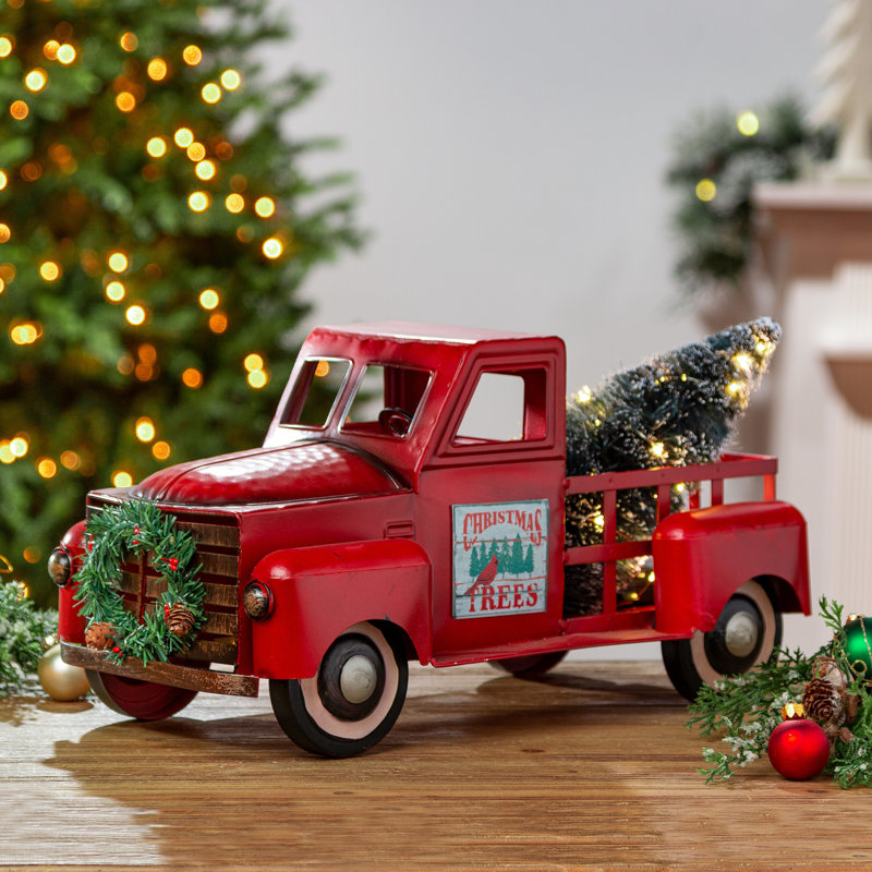 Metal truck with christmas tree store